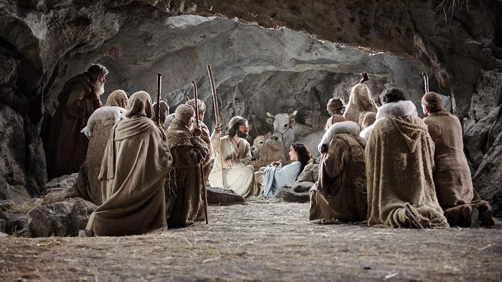 O Holy Night: A Christmas Story--image of the nativity scene in a cave
