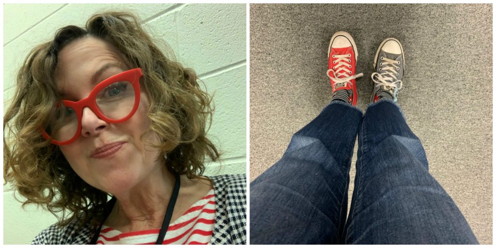 A day in the life of a US election worker: image of a woman in red white and blue