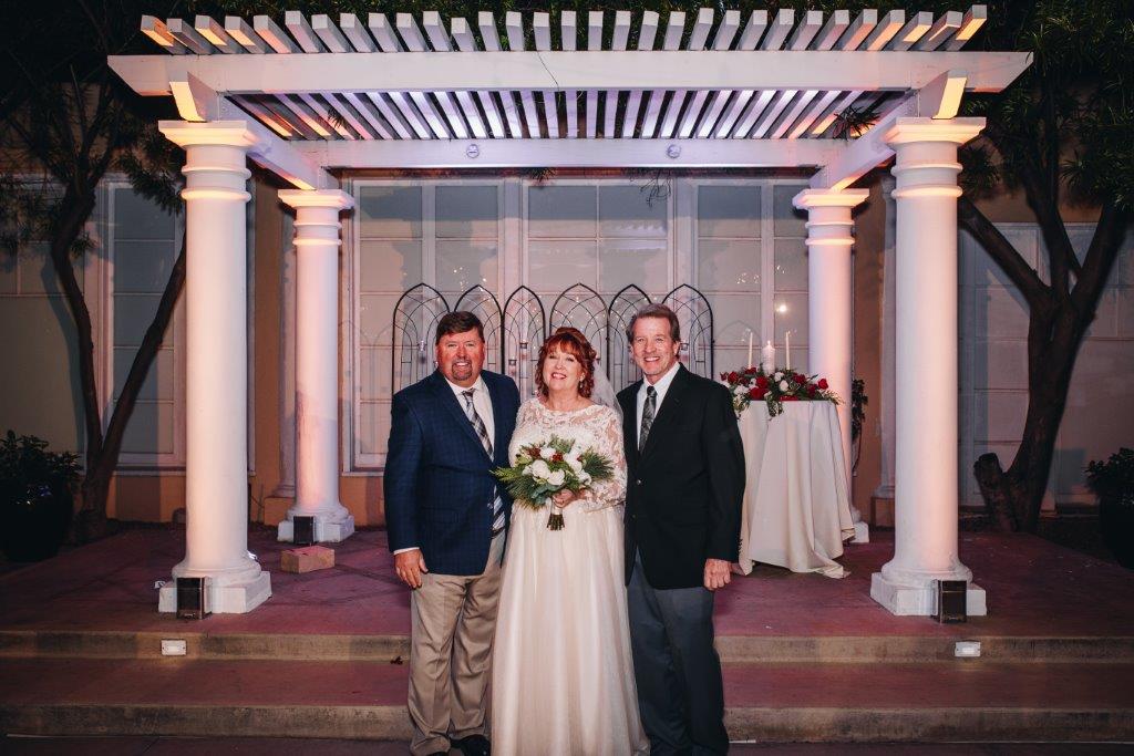 Love, Look at the 2 of us: image of bride and her two brothers. 