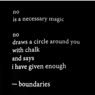 Boundaries 101: Meme about NO being necessary. 