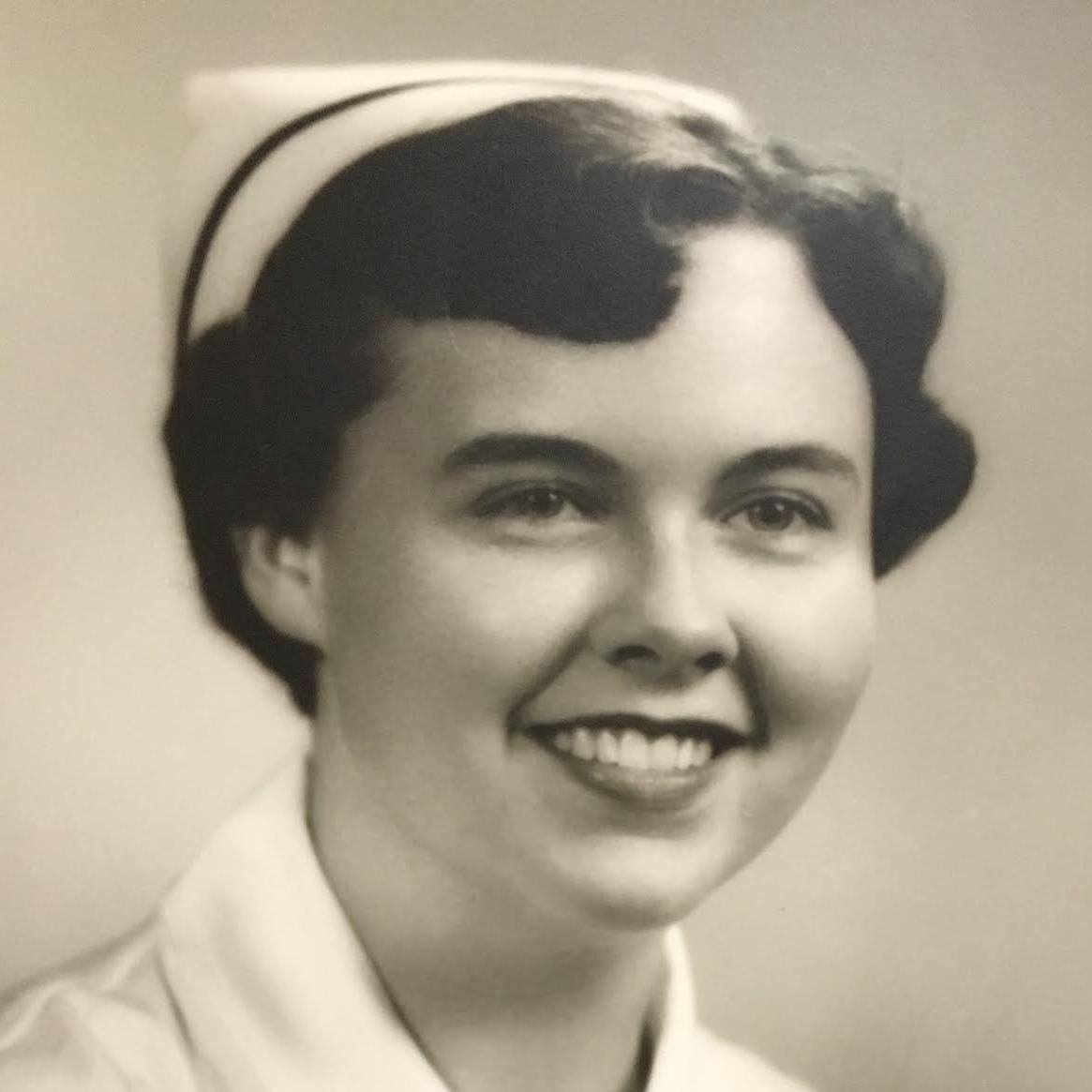 Mother daughter: Image of a young woman in a nurse's uniform and cap.