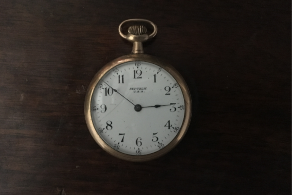 Time management 101: image of antique pocket watch