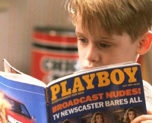 Summertime Child Safety Tip: image of boy with Playboy magazine